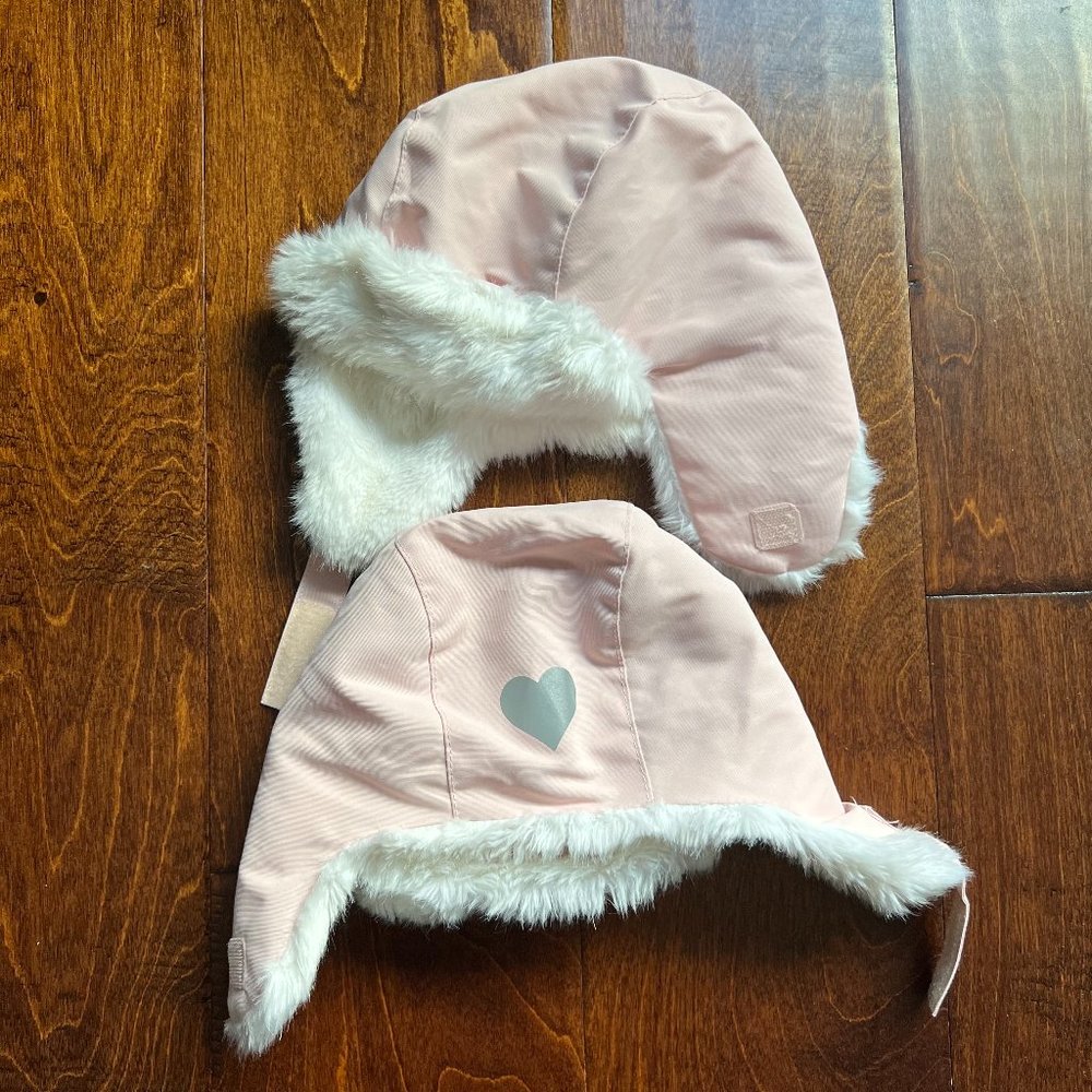 TWIN BUNDLE - 2 Pink Winter Earflap Hats